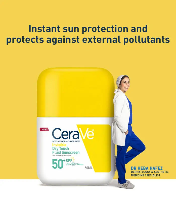 CeraVe Invisible Dry Touch Fluid Sunscreen Spf 50+